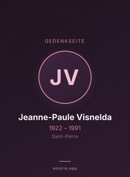 Gedenkportrait von Jeanne-Paule Visnelda
