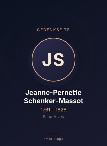 Gedenkportrait von Jeanne-Pernette Schenker-Massot