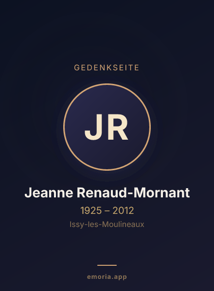 Gedenkportrait von Jeanne Renaud-Mornant