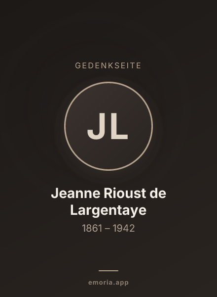 Gedenkportrait von Jeanne Rioust de Largentaye
