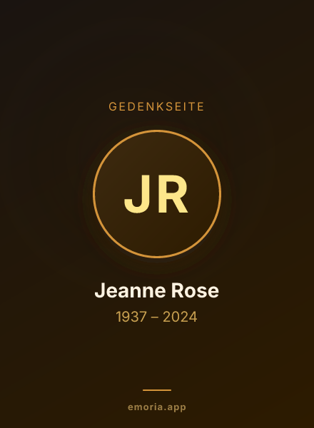 Gedenkportrait von Jeanne Rose