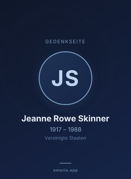 Gedenkportrait von Jeanne Rowe Skinner