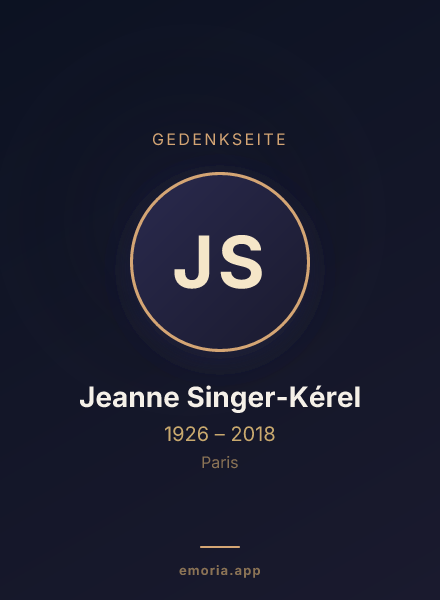 Gedenkportrait von Jeanne Singer-Kérel
