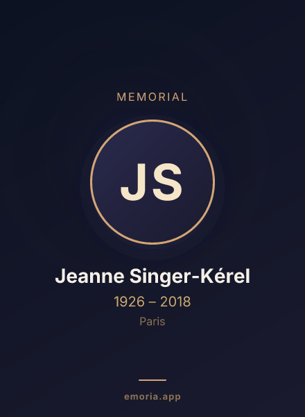 Memorial portrait of Jeanne Singer-Kérel