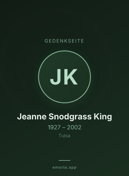 Gedenkportrait von Jeanne Snodgrass King