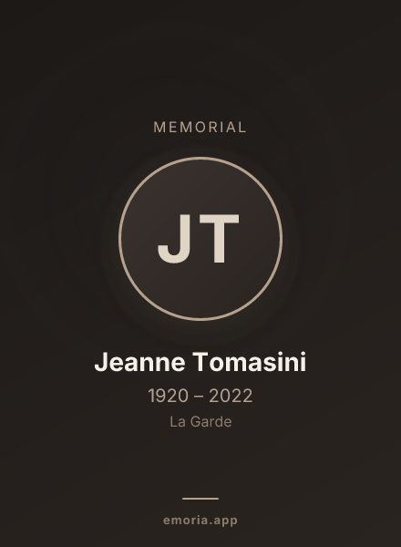 Memorial portrait of Jeanne Tomasini