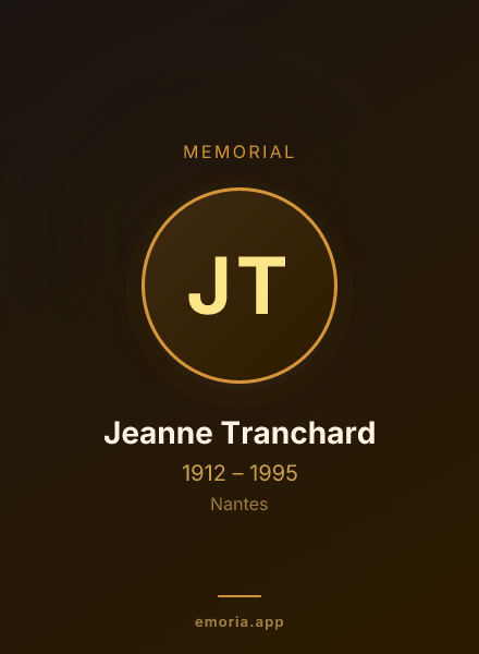 Memorial portrait of Jeanne Tranchard