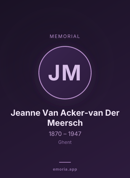 Memorial portrait of Jeanne Van Acker-van Der Meersch