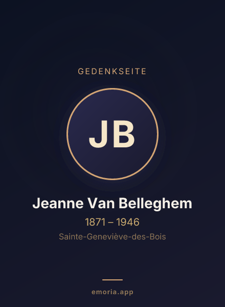 Gedenkportrait von Jeanne Van Belleghem