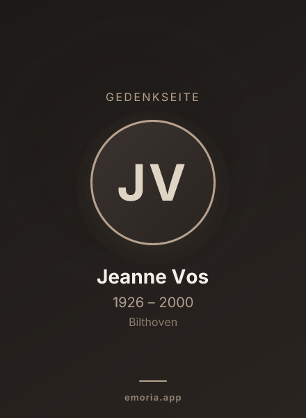Gedenkportrait von Jeanne Vos