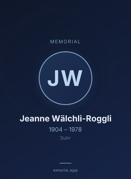 Memorial portrait of Jeanne Wälchli-Roggli