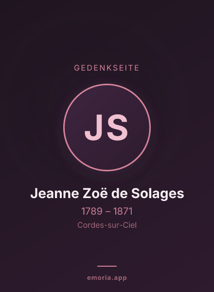 Gedenkportrait von Jeanne Zoë de Solages
