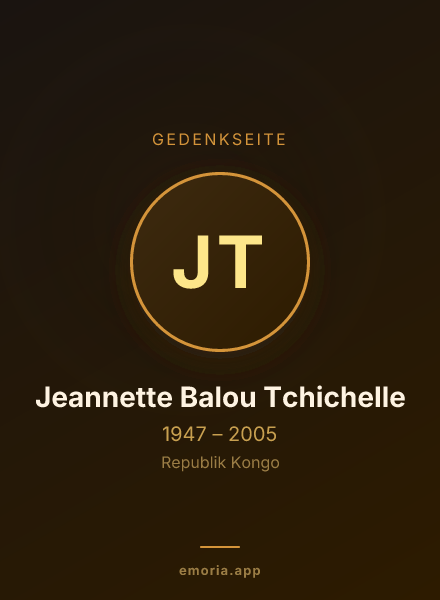 Gedenkportrait von Jeannette Balou Tchichelle