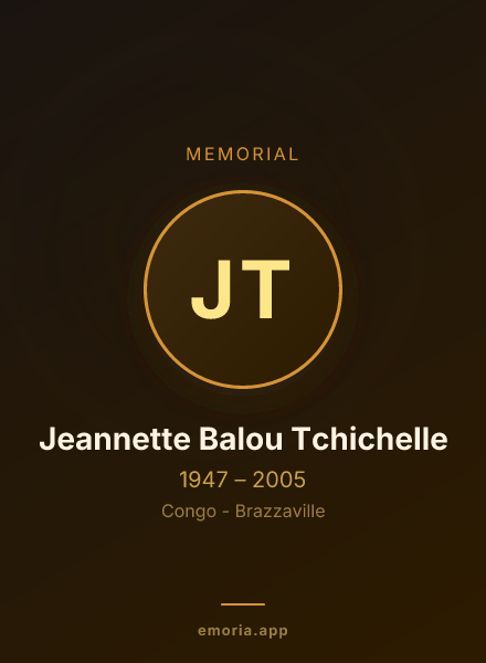 Memorial portrait of Jeannette Balou Tchichelle
