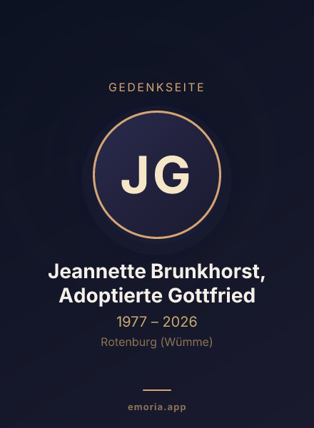 Gedenkportrait von Jeannette Brunkhorst, Adoptierte Gottfried