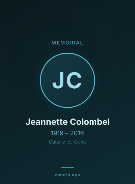 Memorial portrait of Jeannette Colombel
