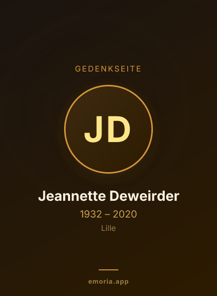 Gedenkportrait von Jeannette Deweirder