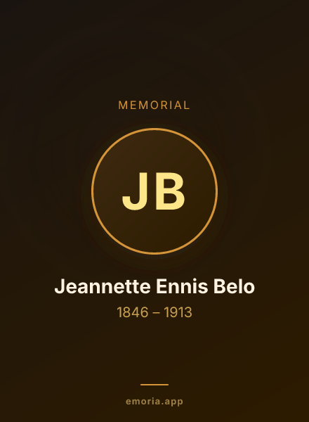 Memorial portrait of Jeannette Ennis Belo