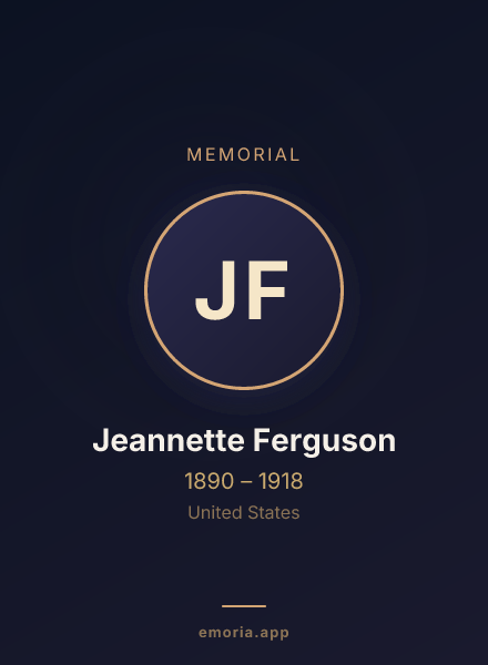 Memorial portrait of Jeannette Ferguson
