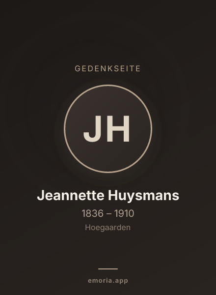 Gedenkportrait von Jeannette Huysmans