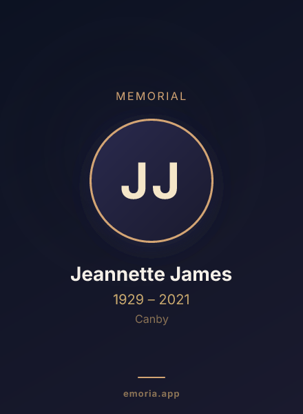 Memorial portrait of Jeannette James