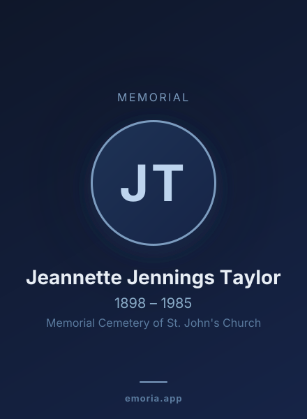 Memorial portrait of Jeannette Jennings Taylor