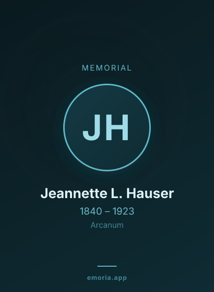 Memorial portrait of Jeannette L. Hauser