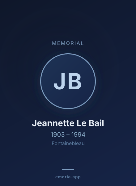 Memorial portrait of Jeannette Le Bail