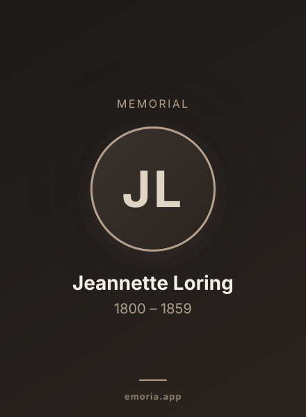 Memorial portrait of Jeannette Loring