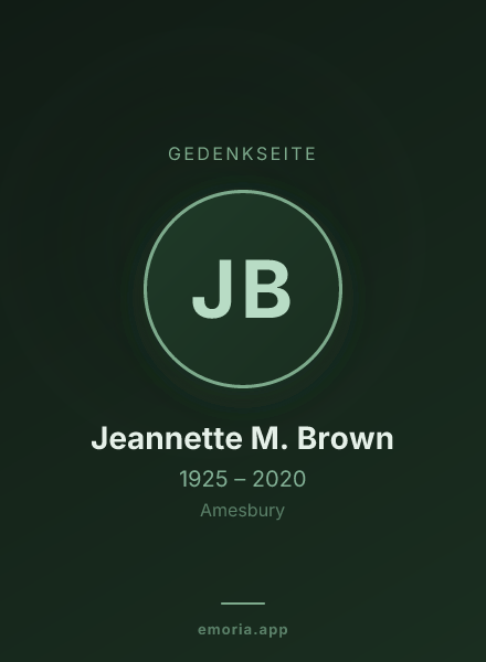 Gedenkportrait von Jeannette M. Brown