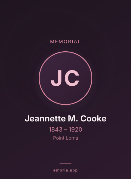 Memorial portrait of Jeannette M. Cooke