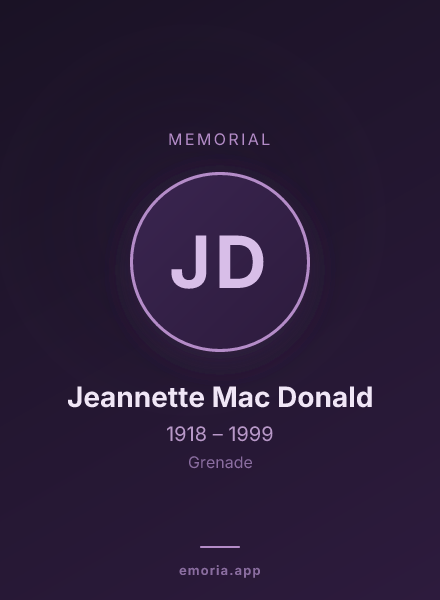 Memorial portrait of Jeannette Mac Donald