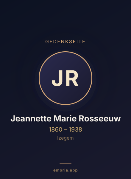 Gedenkportrait von Jeannette Marie Rosseeuw