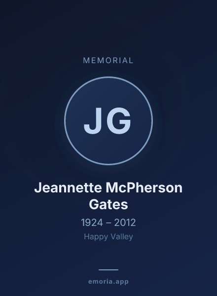 Memorial portrait of Jeannette McPherson Gates