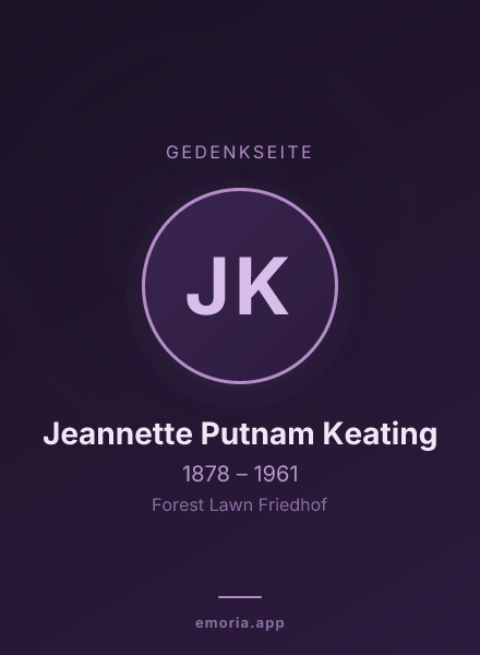 Gedenkportrait von Jeannette Putnam Keating
