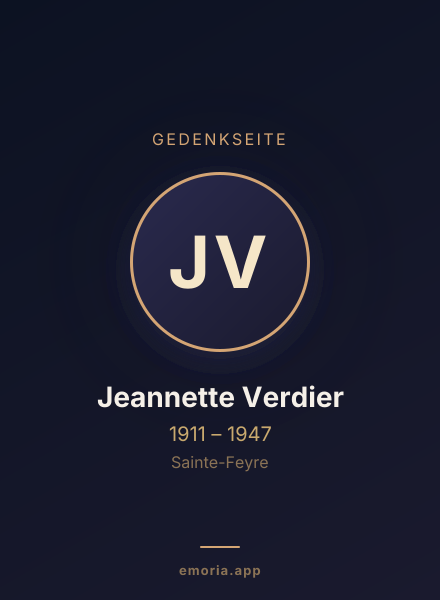 Gedenkportrait von Jeannette Verdier
