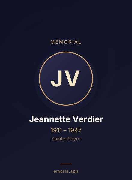 Memorial portrait of Jeannette Verdier