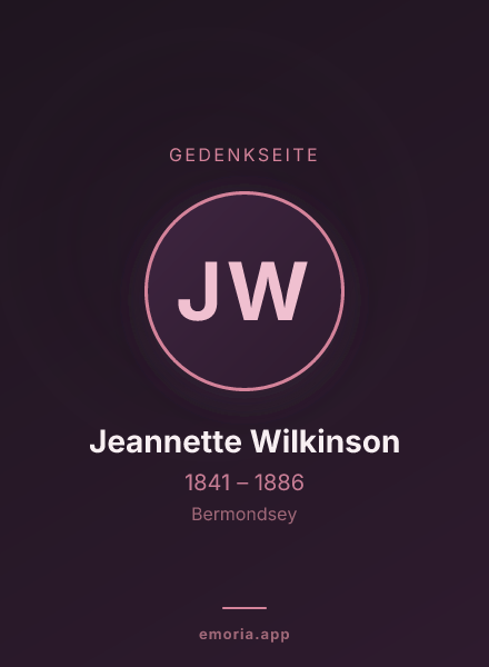 Gedenkportrait von Jeannette Wilkinson