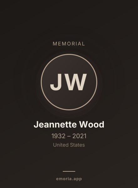 Memorial portrait of Jeannette Wood