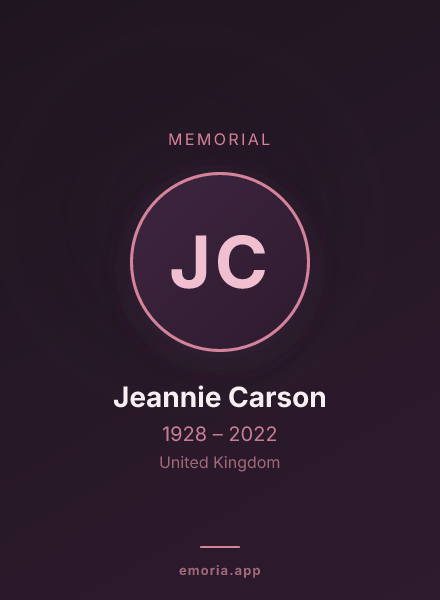 Memorial portrait of Jeannie Carson