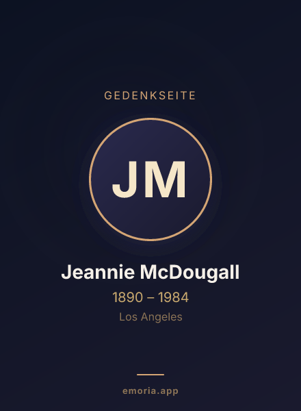 Gedenkportrait von Jeannie McDougall