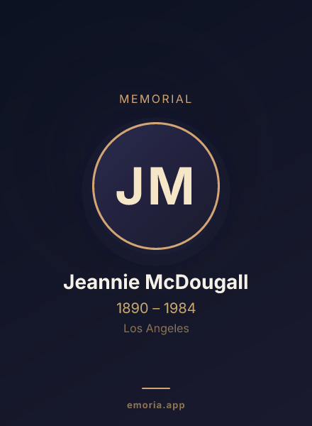 Memorial portrait of Jeannie McDougall