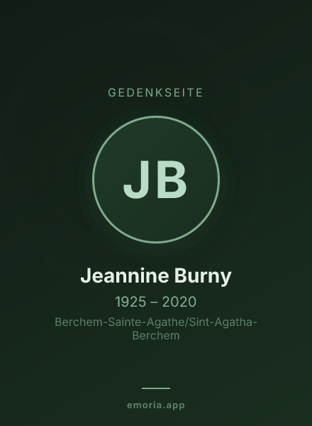 Gedenkportrait von Jeannine Burny