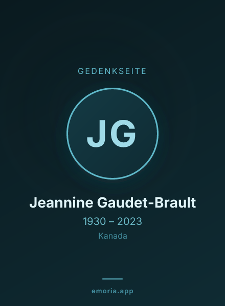 Gedenkportrait von Jeannine Gaudet-Brault