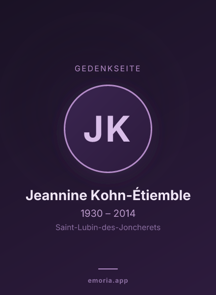 Gedenkportrait von Jeannine Kohn-Étiemble