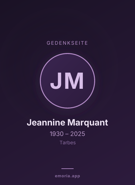 Gedenkportrait von Jeannine Marquant