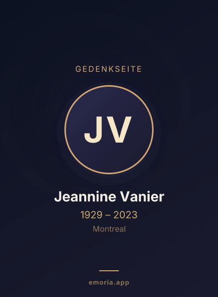 Gedenkportrait von Jeannine Vanier