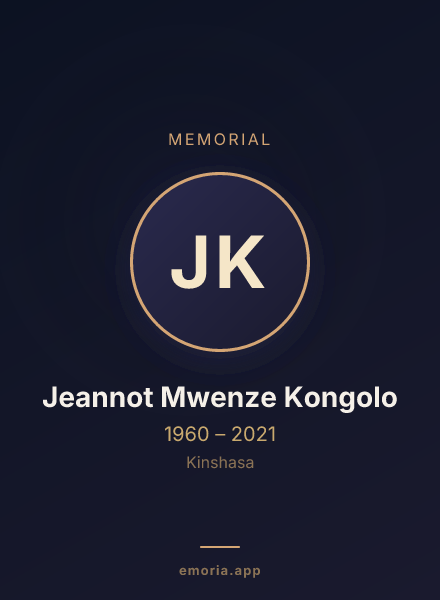 Memorial portrait of Jeannot Mwenze Kongolo