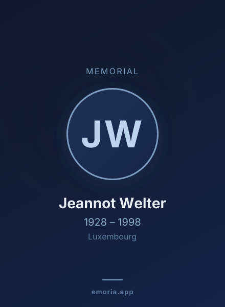 Memorial portrait of Jeannot Welter
