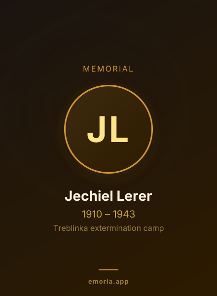 Memorial portrait of Jechiel Lerer